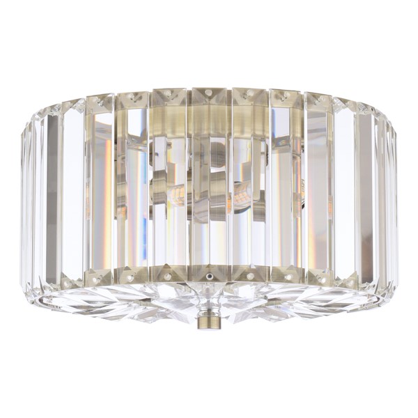 (image for) Laura Ashley Fernhurst Small 3 Light Flush Crystal and Antique Brass